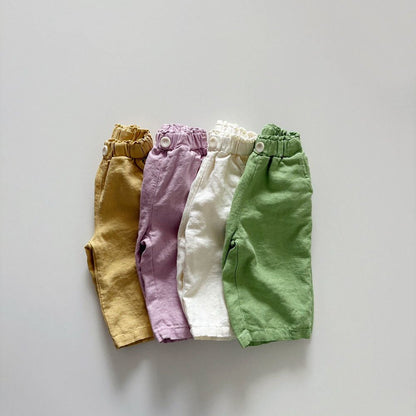 Toddler SS26 Linen Cotton Pull - on Pants (1 - 6y) - 4 Colors kids outfit