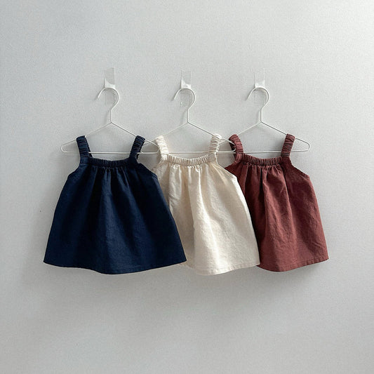 Toddler SS26 Linen Cotton Sleeveless Top (10m - 4y) - 3 Colors - AT NOON STORE