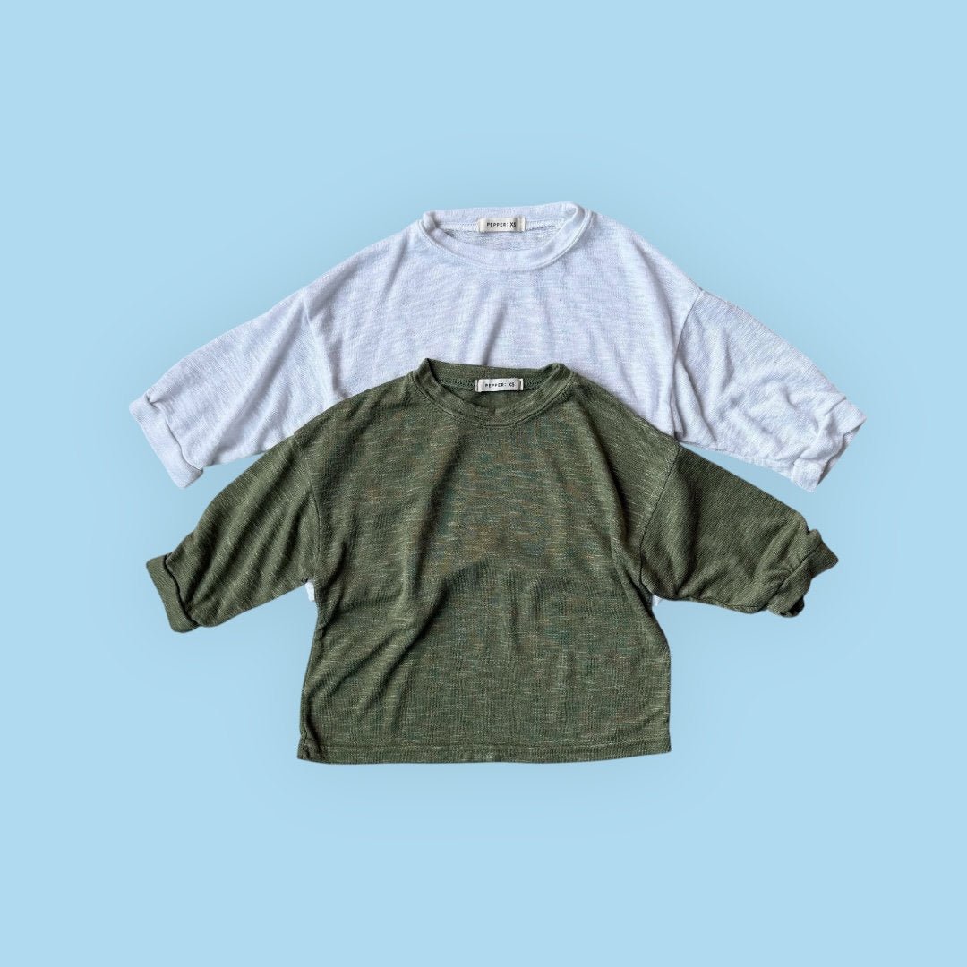 Toddler SS26 Loose Fit Summer Long Sleeve Top (1 - 7y) - 2 Colors - AT NOON STORE