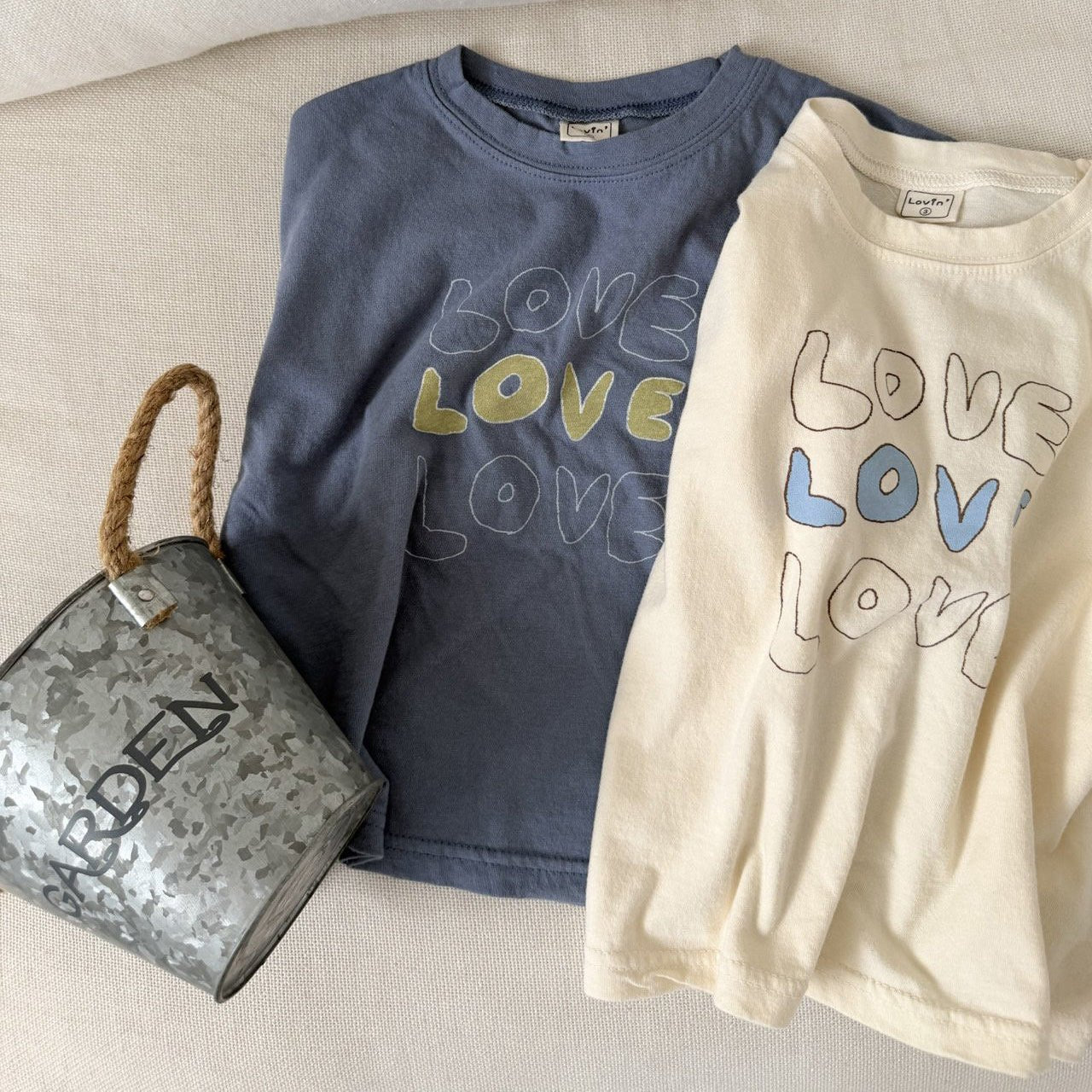 Toddler SS26 LOVE LOVE LOVE Loose Fit Short Sleeve Top (1 - 7y) - 2 Colors - AT NOON STORE