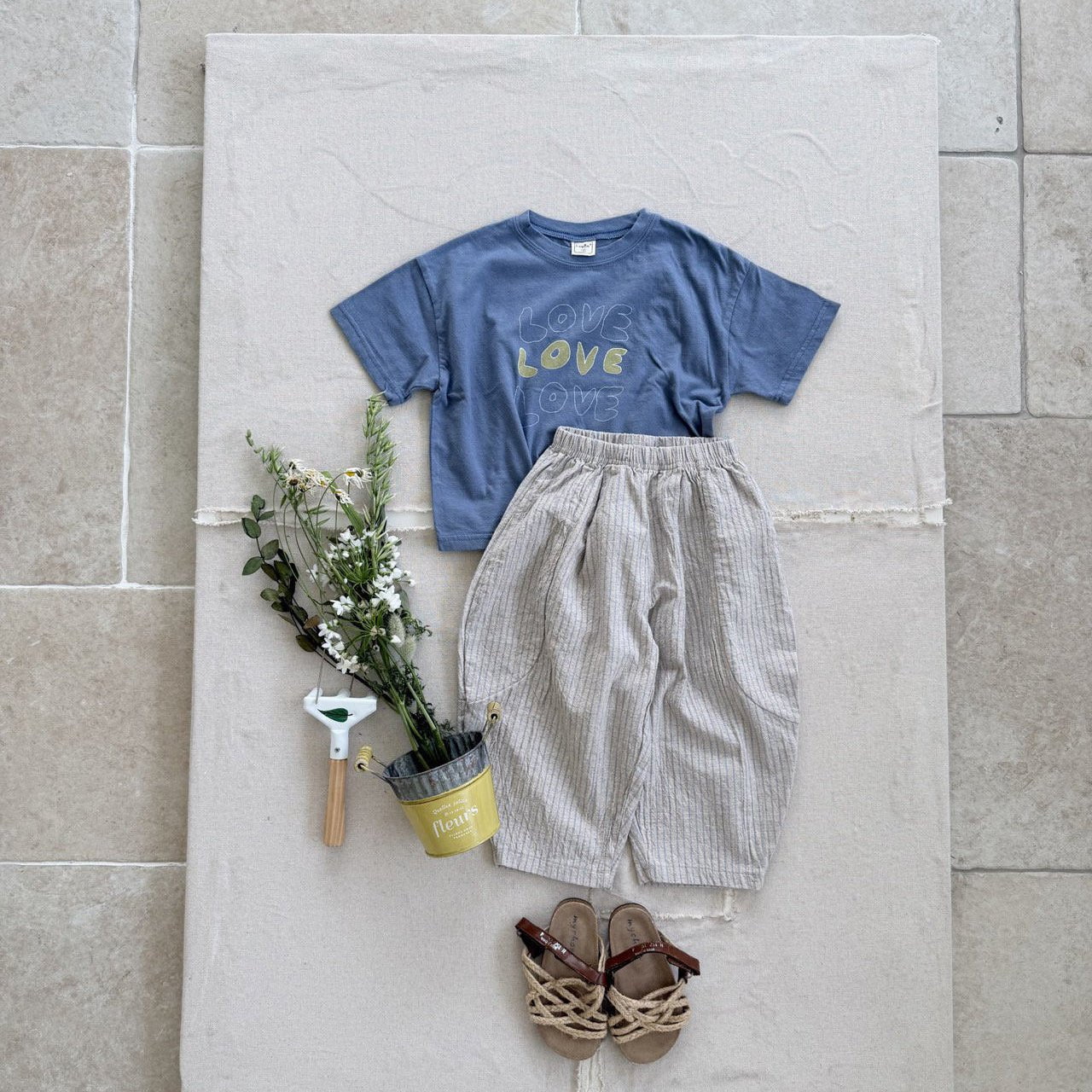 Toddler SS26 LOVE LOVE LOVE Loose Fit Short Sleeve Top (1 - 7y) - 2 Colors - AT NOON STORE
