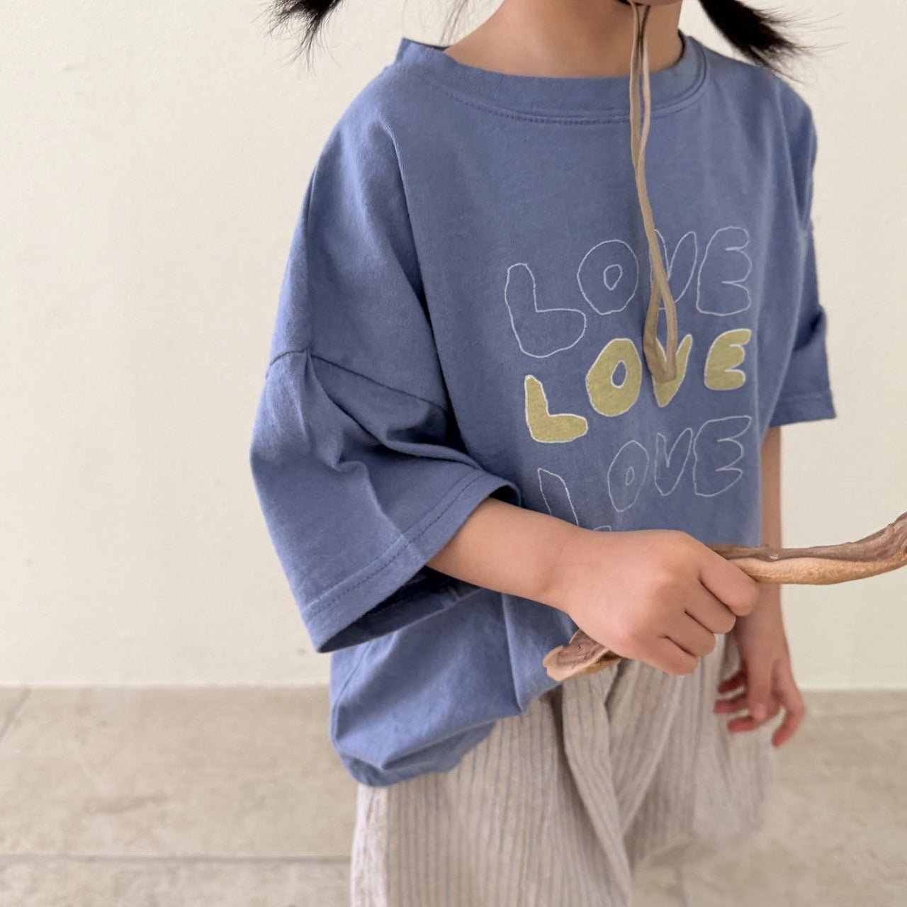 Toddler SS26 LOVE LOVE LOVE Loose Fit Short Sleeve Top (1 - 7y) - 2 Colors - AT NOON STORE