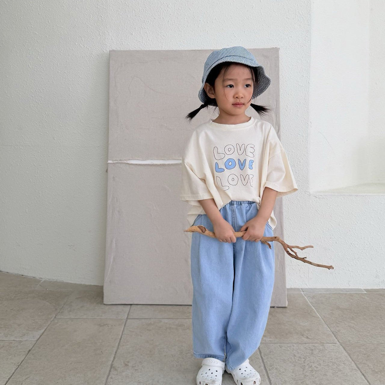 Toddler SS26 LOVE LOVE LOVE Loose Fit Short Sleeve Top (1 - 7y) - 2 Colors - AT NOON STORE