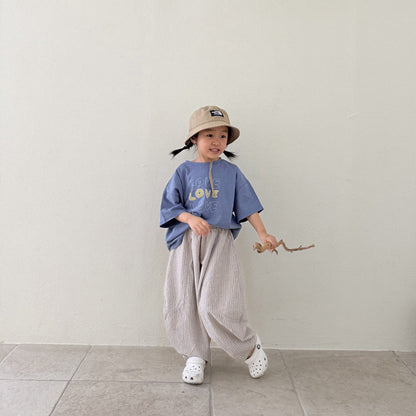 Toddler SS26 LOVE LOVE LOVE Loose Fit Short Sleeve Top (1 - 7y) - 2 Colors - AT NOON STORE