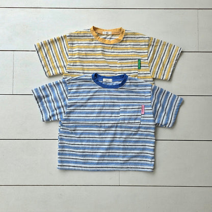 Toddler SS26 Multi Stripe Chest Pocket Short Sleeve Top (2 - 7y) - 2 Colors - AT NOON STORE