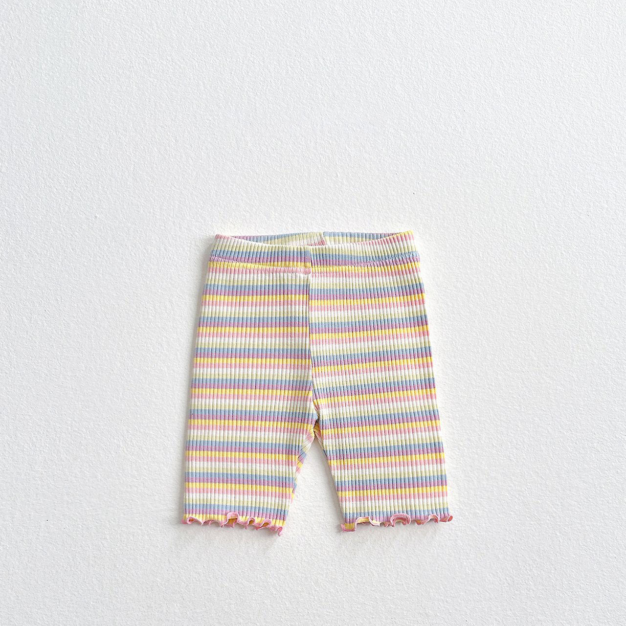 Toddler SS26 Multi Stripe Lettuce - Edge Ribbed Biker Shorts (2 - 8y) - 3 Colors - AT NOON STORE