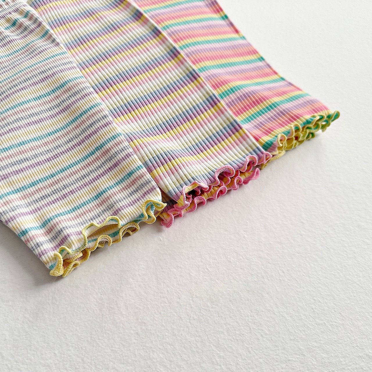 Toddler SS26 Multi Stripe Lettuce - Edge Ribbed Biker Shorts (2 - 8y) - 3 Colors - AT NOON STORE