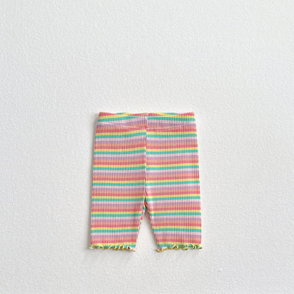 Toddler SS26 Multi Stripe Lettuce - Edge Ribbed Biker Shorts (2 - 8y) - 3 Colors - AT NOON STORE