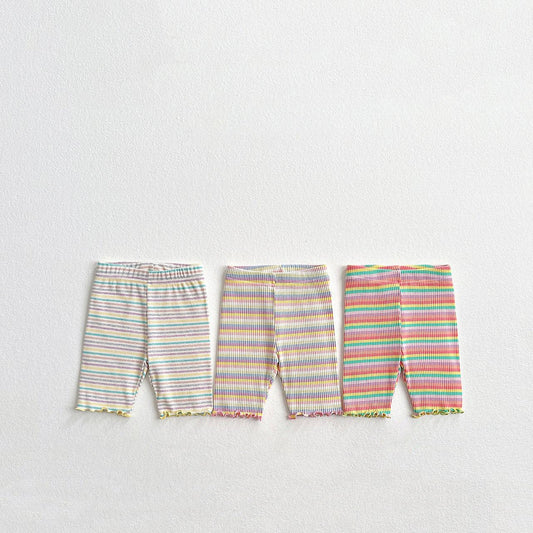 Toddler SS26 Multi Stripe Lettuce - Edge Ribbed Biker Shorts (2 - 8y) - 3 Colors - AT NOON STORE