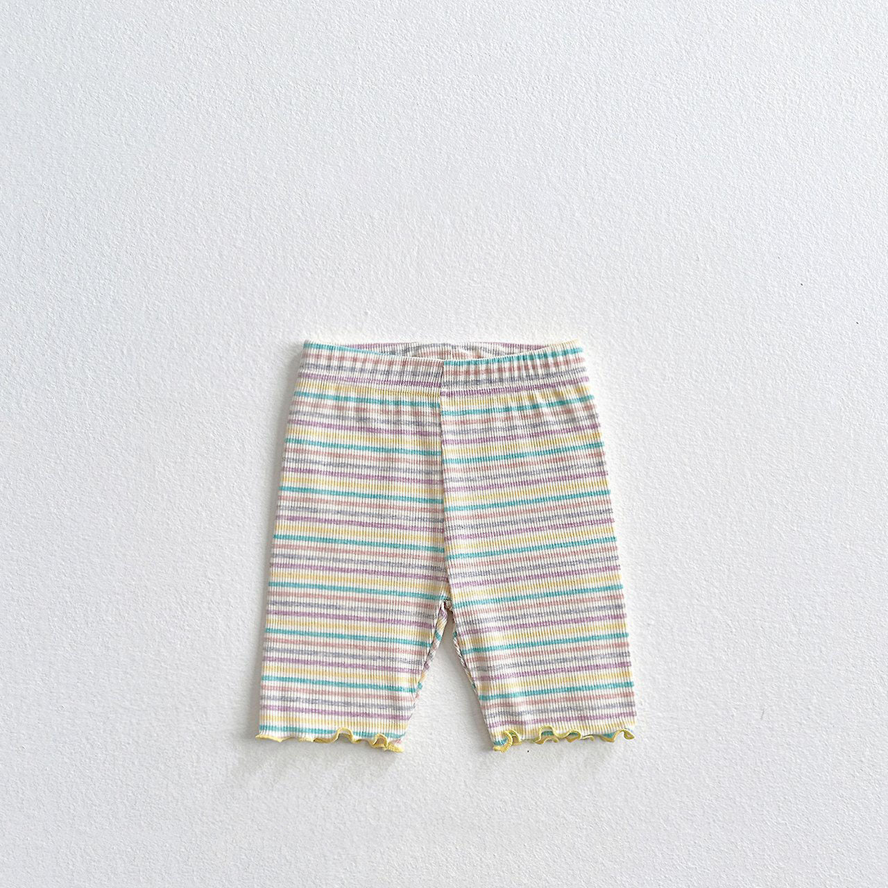 Toddler SS26 Multi Stripe Lettuce - Edge Ribbed Biker Shorts (2 - 8y) - 3 Colors - AT NOON STORE