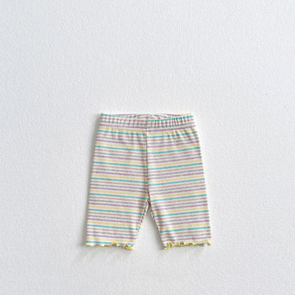 Toddler SS26 Multi Stripe Lettuce - Edge Ribbed Biker Shorts (2 - 8y) - 3 Colors - AT NOON STORE