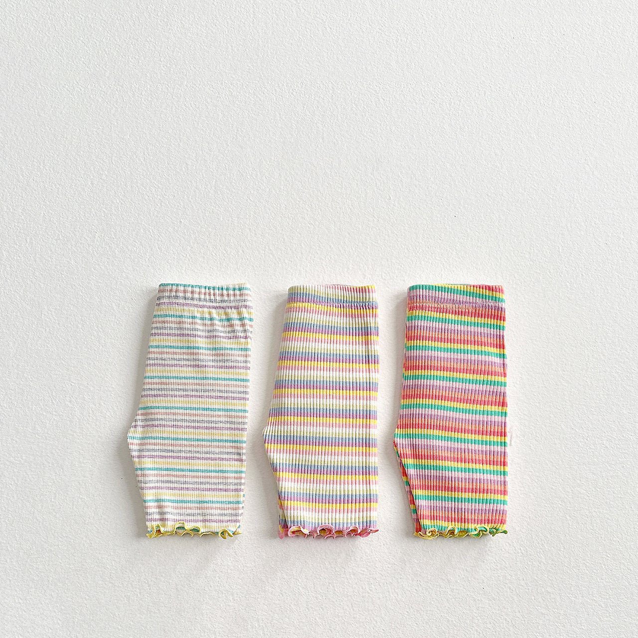 Toddler SS26 Multi Stripe Lettuce - Edge Ribbed Biker Shorts (2 - 8y) - 3 Colors - AT NOON STORE