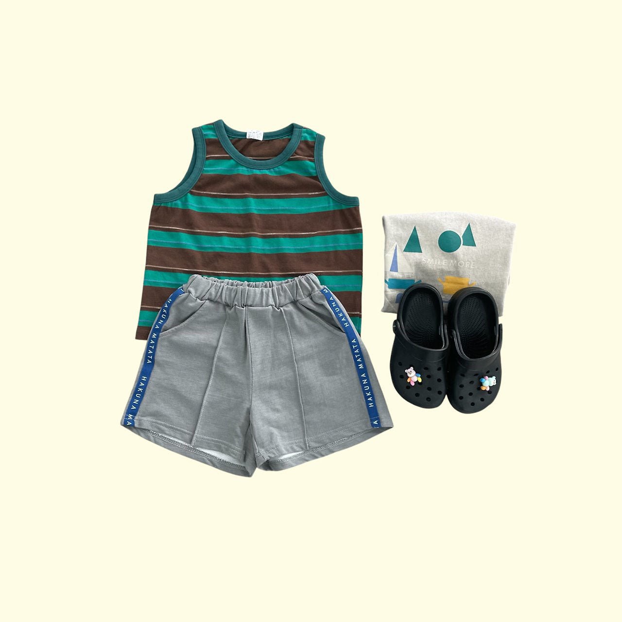Toddler SS26 Pigment Dyed Stitch Detail Shorts (3 - 11y) - 2 Colors kids outfit