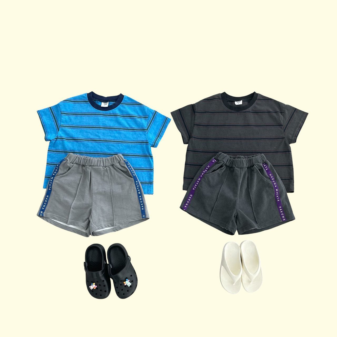 Toddler SS26 Pigment Dyed Stitch Detail Shorts (3 - 11y) - 2 Colors kids outfit
