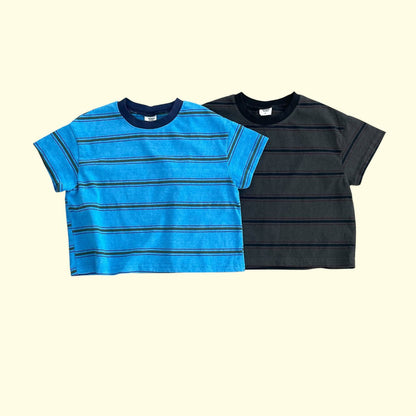 Toddler SS26 Pigment Dyed Stripe Short Sleeve Top (3 - 11y) - 2 Colors kids outfit