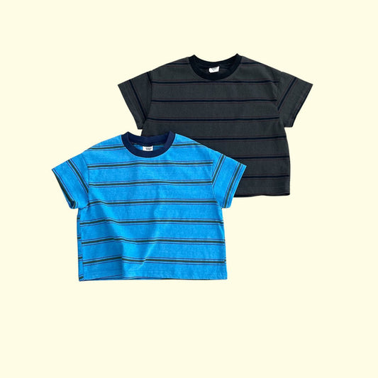 Toddler SS26 Pigment Dyed Stripe Short Sleeve Top (3 - 11y) - 2 Colors kids outfit