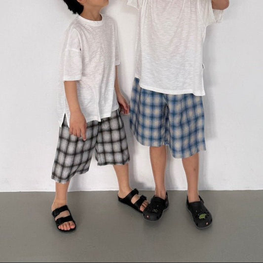 Toddler SS26 Plaid Bermuda Shorts (3 - 7y) - 2 Colors - AT NOON STORE