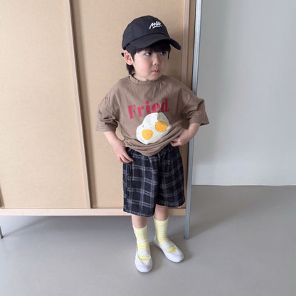 Toddler SS26 Plaid Denim Shorts (2 - 7y) - 2 Colors - AT NOON STORE
