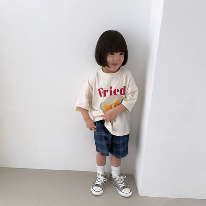 Toddler SS26 Plaid Denim Shorts (2 - 7y) - 2 Colors - AT NOON STORE