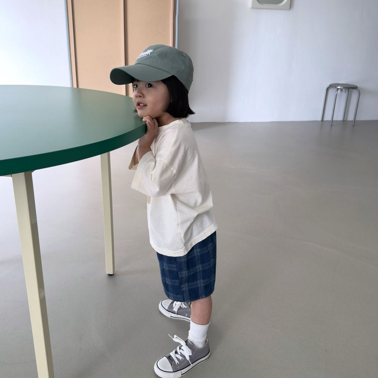 Toddler SS26 Plaid Denim Shorts (2 - 7y) - 2 Colors - AT NOON STORE