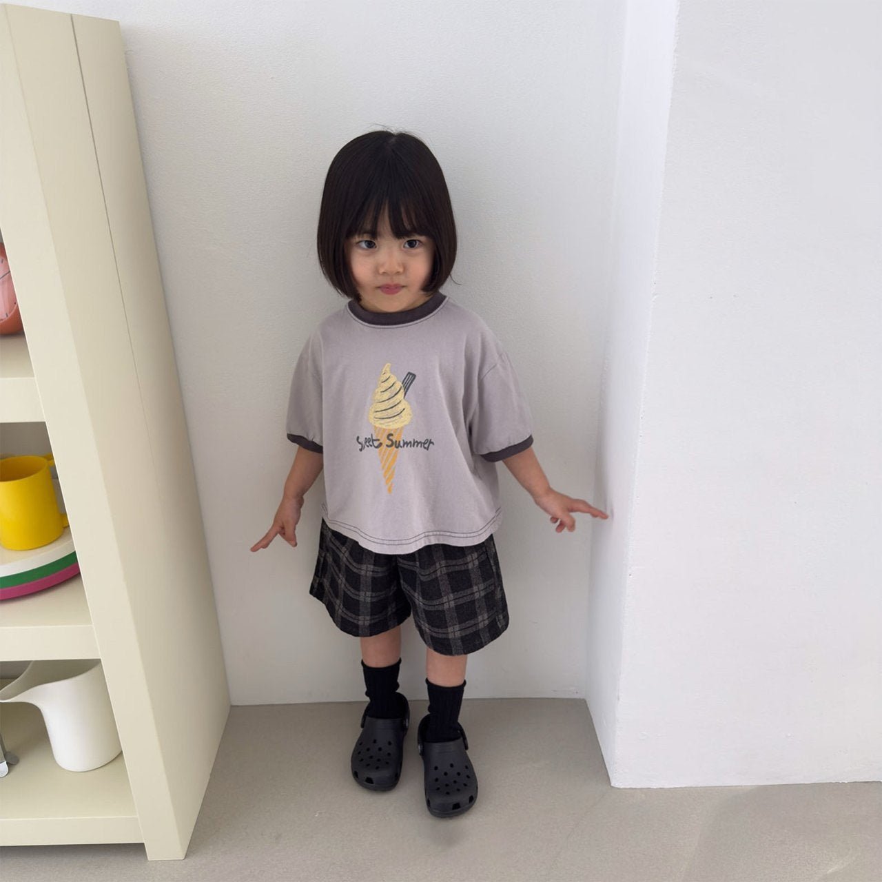Toddler SS26 Plaid Denim Shorts (2 - 7y) - 2 Colors - AT NOON STORE