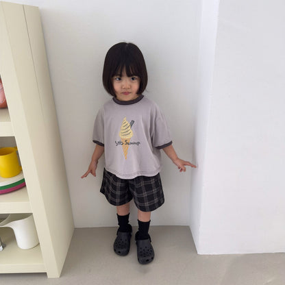 Toddler SS26 Plaid Denim Shorts (2 - 7y) - 2 Colors - AT NOON STORE