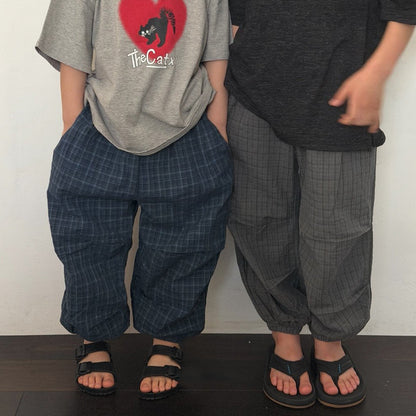 Toddler SS26 Plaid Jogger Pants (3 - 7y) - 2 Colors - AT NOON STORE