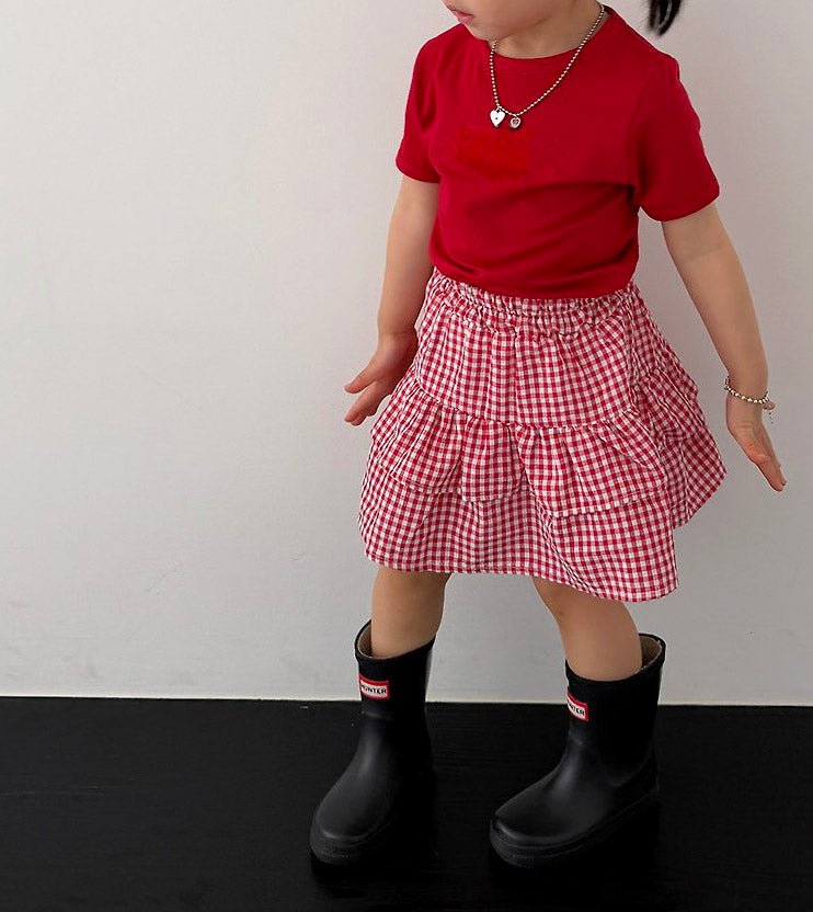 Toddler SS26 Plaid Ruffle Skort (12m - 7y) - 2 Colors kids outfit