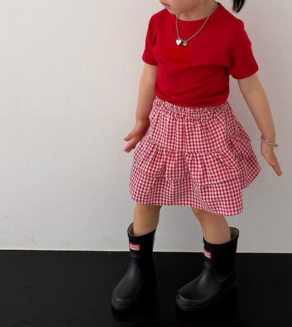 Toddler SS26 Plaid Ruffle Skort (12m - 7y) - 2 Colors kids outfit