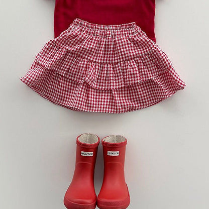 Toddler SS26 Plaid Ruffle Skort (12m - 7y) - 2 Colors kids outfit