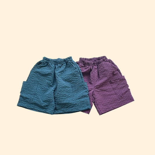 Toddler SS26 Plaid Seersucker Side Pocket Bermuda Shorts (3 - 7y) - 2 Colors - AT NOON STORE