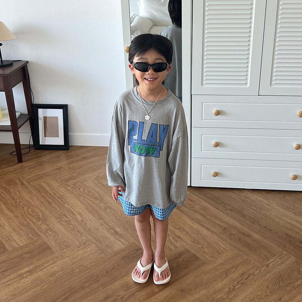 Toddler SS26 PLAY NOW Summer Long Sleeve Top (3 - 11y) - 2 Colors kids outfit