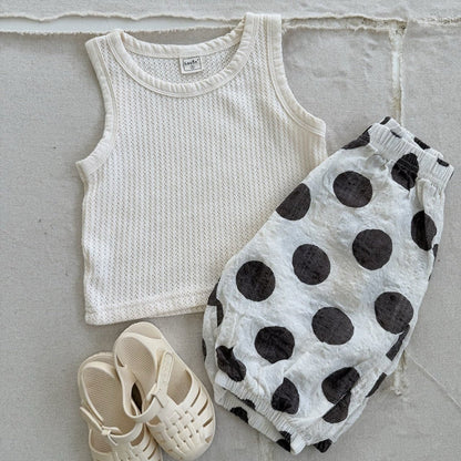 Toddler SS26 Pointelle Loose Fit Sleeveless Top (1 - 7y) - 2 Colors - AT NOON STORE