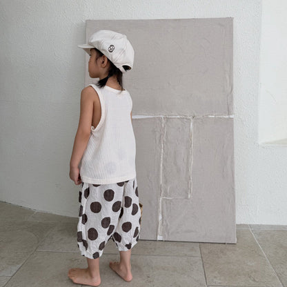 Toddler SS26 Pointelle Loose Fit Sleeveless Top (1 - 7y) - 2 Colors - AT NOON STORE