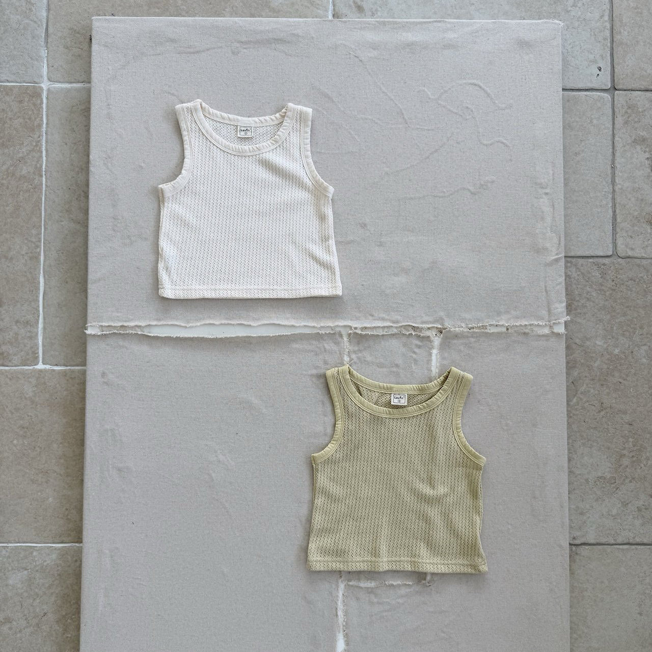 Toddler SS26 Pointelle Loose Fit Sleeveless Top (1 - 7y) - 2 Colors - AT NOON STORE