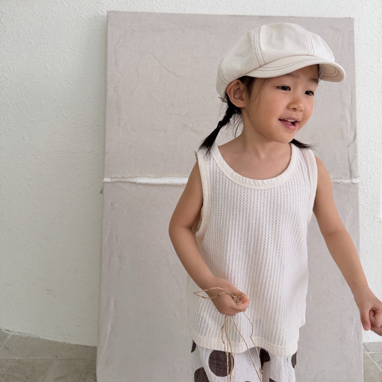 Toddler SS26 Pointelle Loose Fit Sleeveless Top (1 - 7y) - 2 Colors - AT NOON STORE