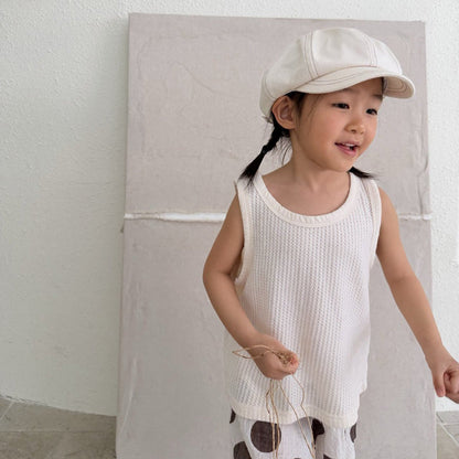 Toddler SS26 Pointelle Loose Fit Sleeveless Top (1 - 7y) - 2 Colors - AT NOON STORE