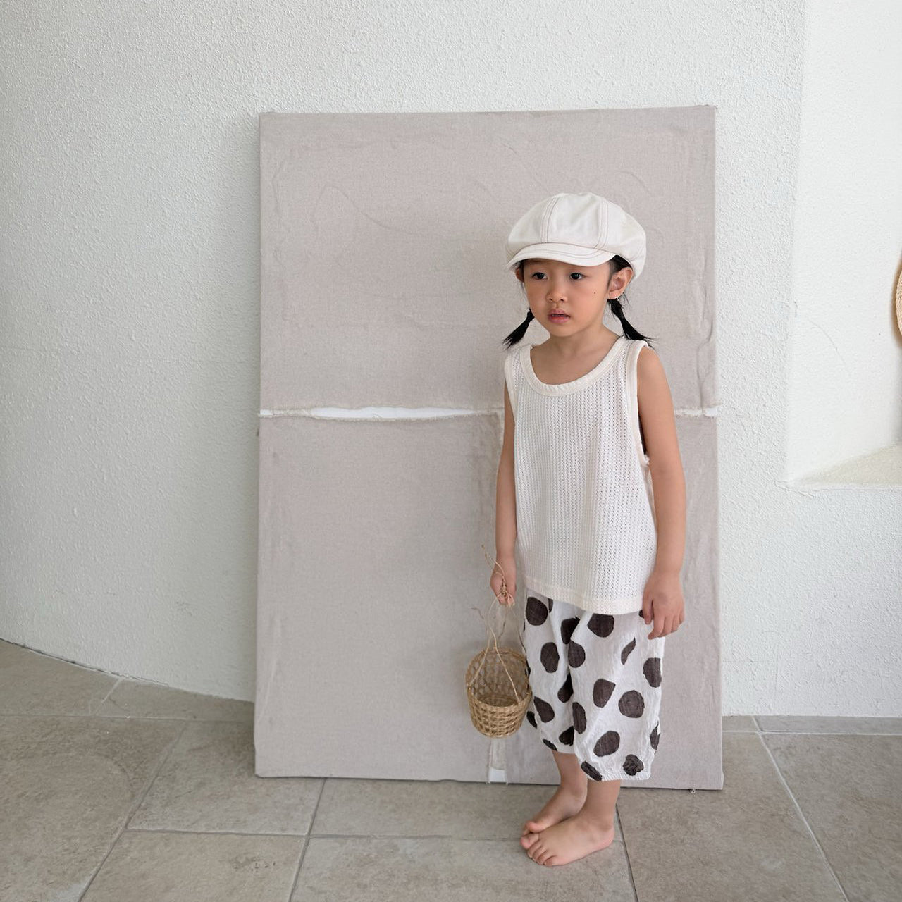 Toddler SS26 Pointelle Loose Fit Sleeveless Top (1 - 7y) - 2 Colors - AT NOON STORE