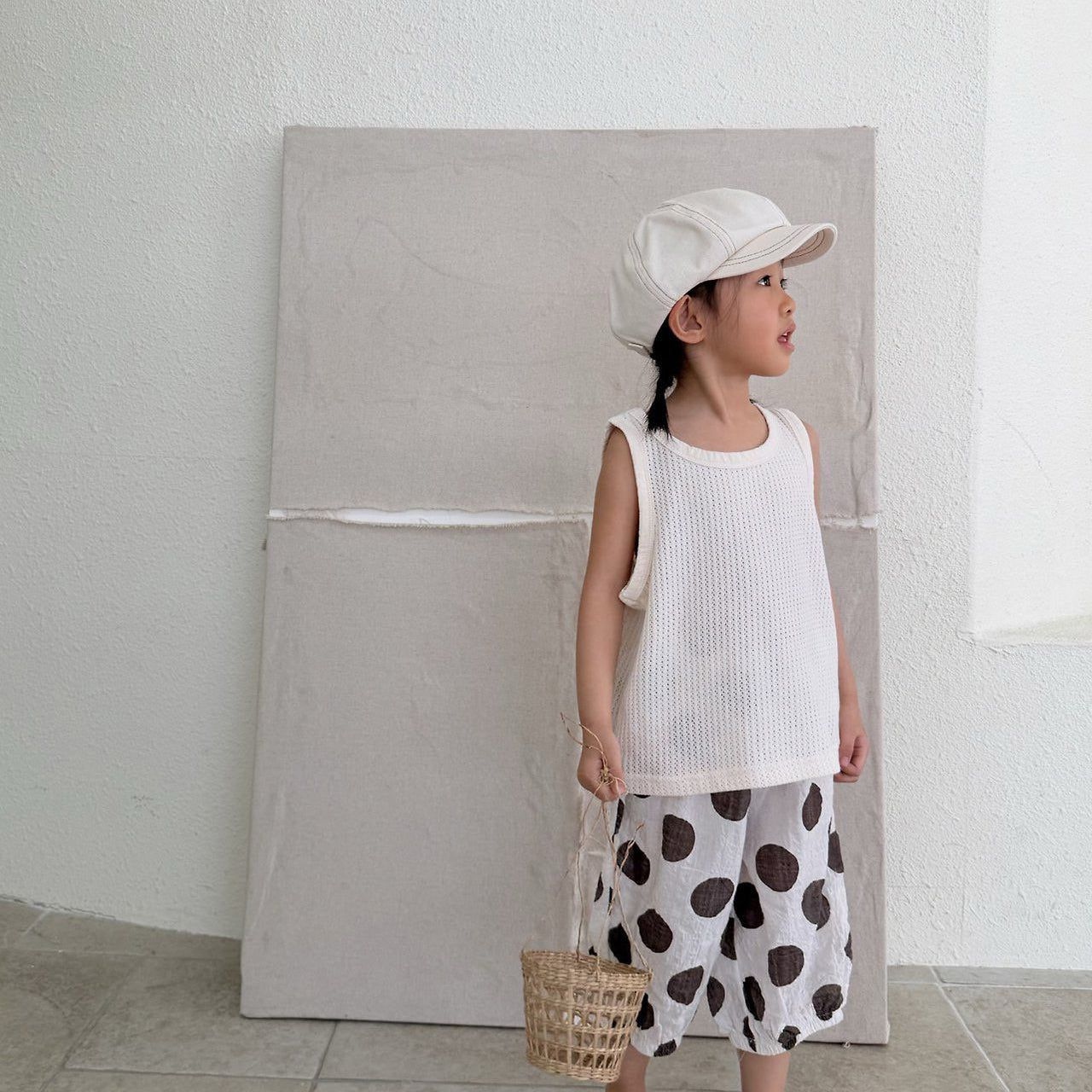 Toddler SS26 Pointelle Loose Fit Sleeveless Top (1 - 7y) - 2 Colors - AT NOON STORE