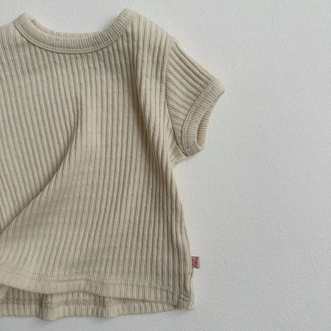 Toddler SS26 Pointelle Ribbed Short Sleeve Top (10m - 4y) - 4 Colors - AT NOON STORE