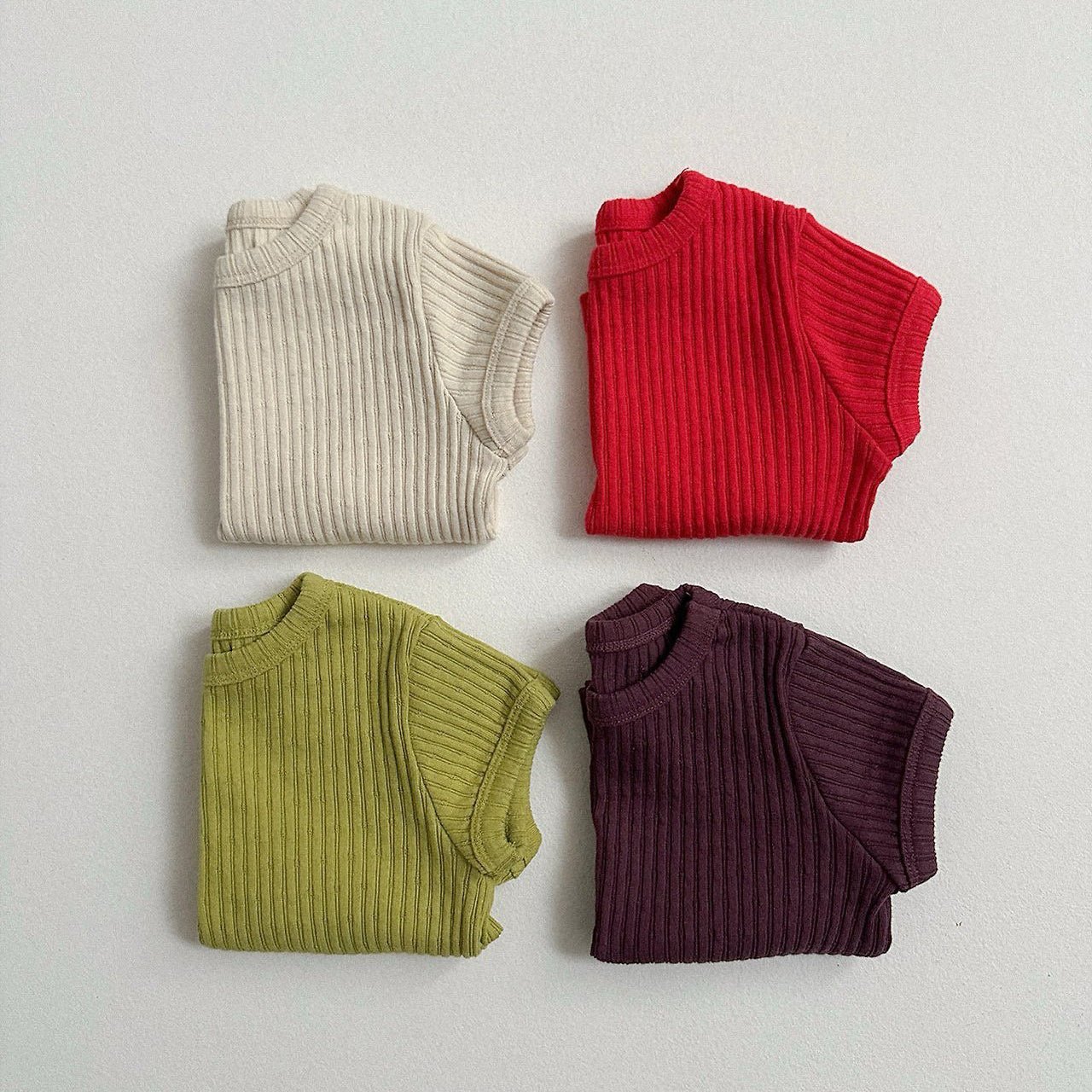 Toddler SS26 Pointelle Ribbed Short Sleeve Top (10m - 4y) - 4 Colors - AT NOON STORE