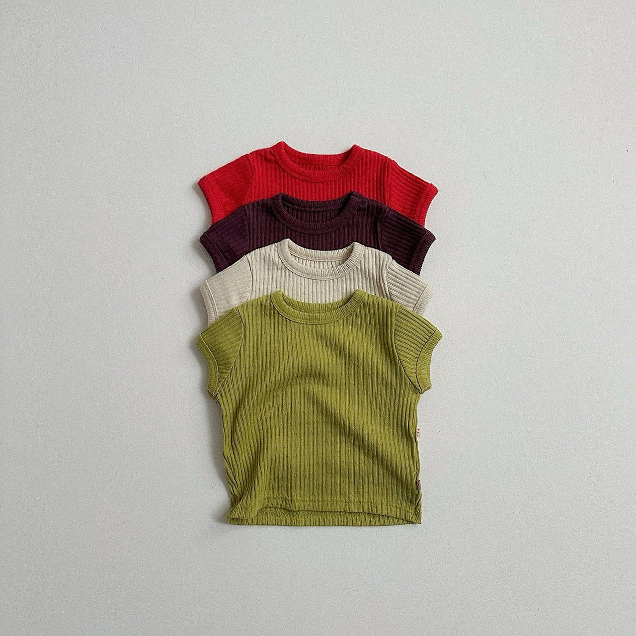 Toddler SS26 Pointelle Ribbed Short Sleeve Top (10m - 4y) - 4 Colors - AT NOON STORE
