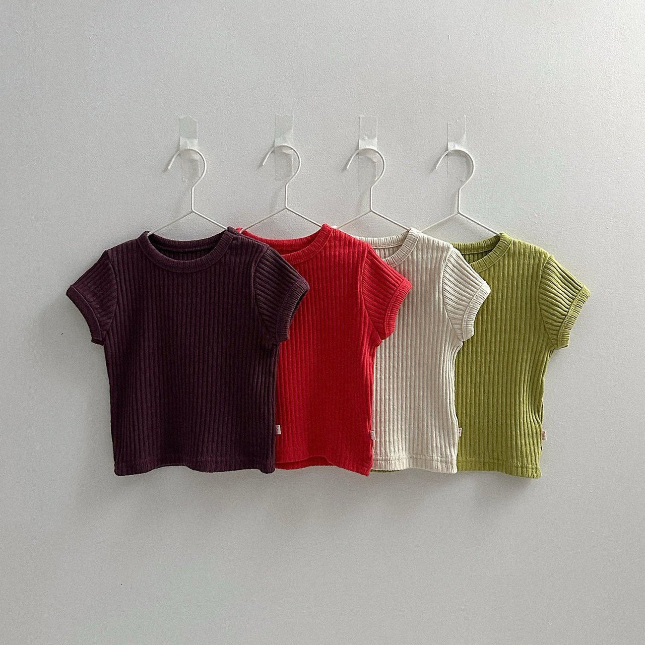 Toddler SS26 Pointelle Ribbed Short Sleeve Top (10m - 4y) - 4 Colors - AT NOON STORE