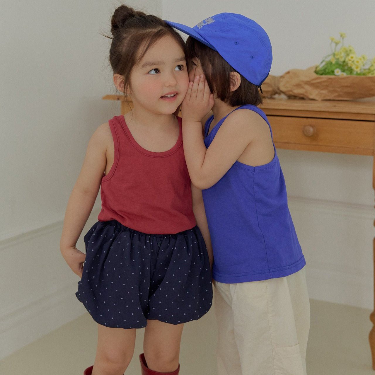 Toddler SS26 Polka Dot Balloon Shorts (2 - 7y) - Navy - AT NOON STORE