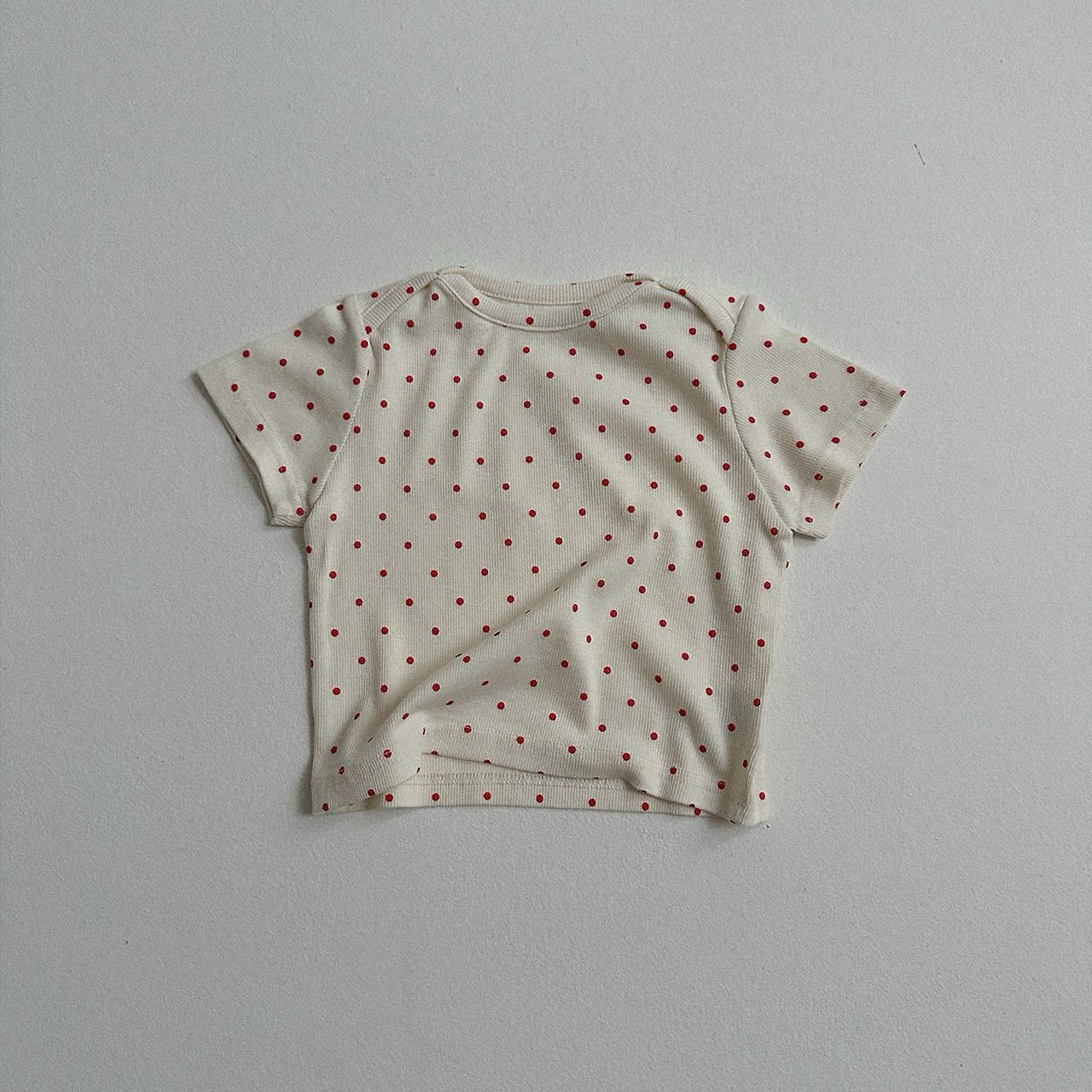 Toddler SS26 Polka Dot Ribbed Short Sleeve Top (10m - 4y) - 3 Colors - AT NOON STORE