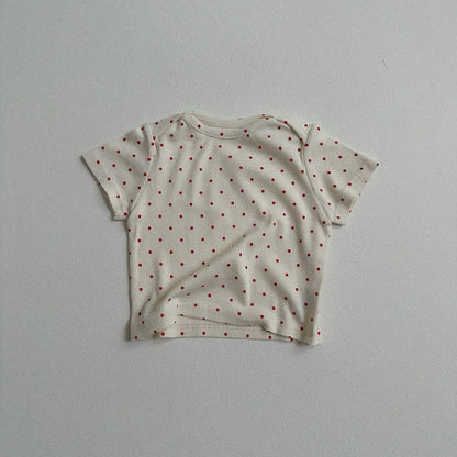 Toddler SS26 Polka Dot Ribbed Short Sleeve Top (10m - 4y) - 3 Colors - AT NOON STORE