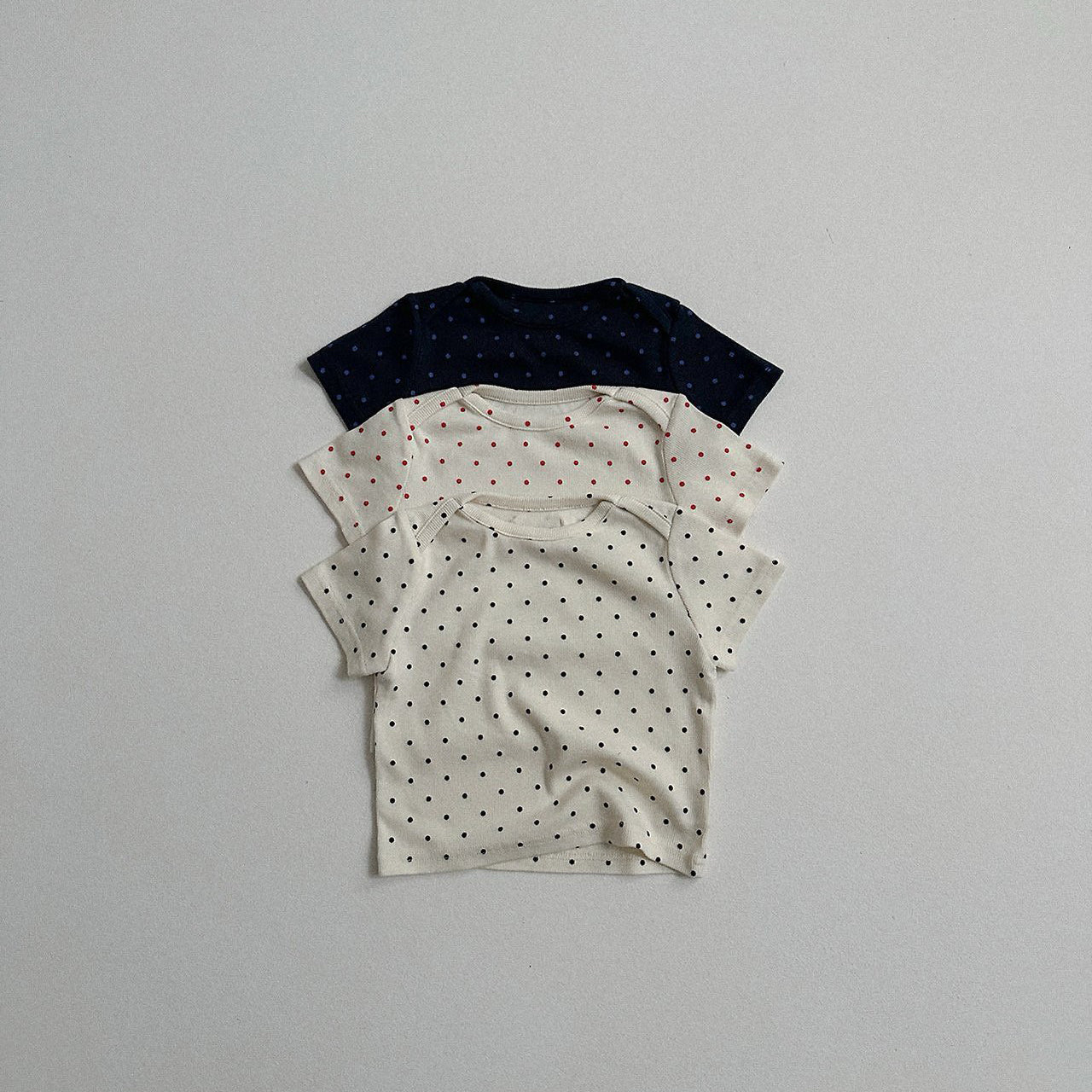 Toddler SS26 Polka Dot Ribbed Short Sleeve Top (10m - 4y) - 3 Colors - AT NOON STORE