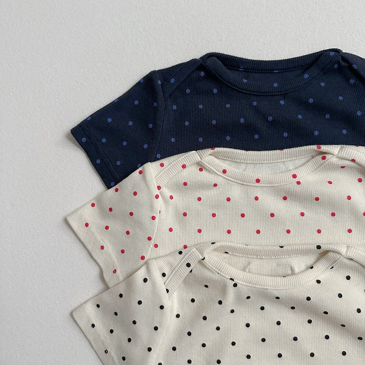 Toddler SS26 Polka Dot Ribbed Short Sleeve Top (10m - 4y) - 3 Colors - AT NOON STORE