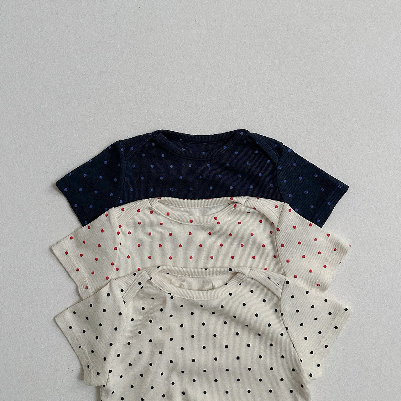 Toddler SS26 Polka Dot Ribbed Short Sleeve Top (10m - 4y) - 3 Colors - AT NOON STORE