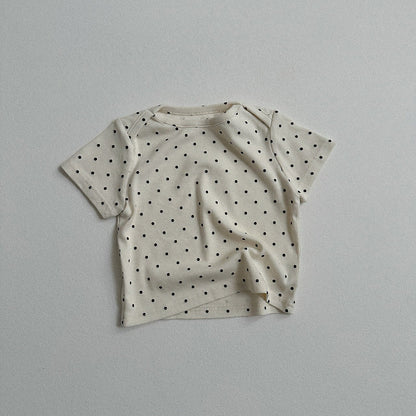 Toddler SS26 Polka Dot Ribbed Short Sleeve Top (10m - 4y) - 3 Colors - AT NOON STORE